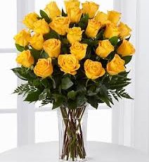 Florero con 25 rosas Amarillas