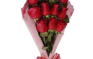 Ramo Extendido con 12 Rosas Rojas